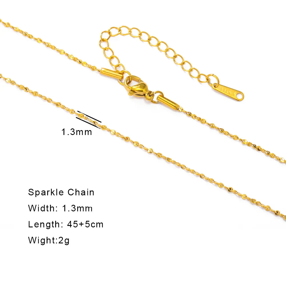 Stainless Steel Gold Color Chain Necklace Women Minimalist Cuban Paperclip Twisted Snake Chain Fashion Jewelry Wholesale