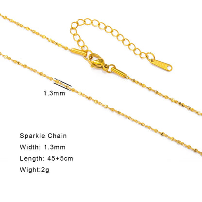 Stainless Steel Gold Color Chain Necklace Women Minimalist Cuban Paperclip Twisted Snake Chain Fashion Jewelry Wholesale