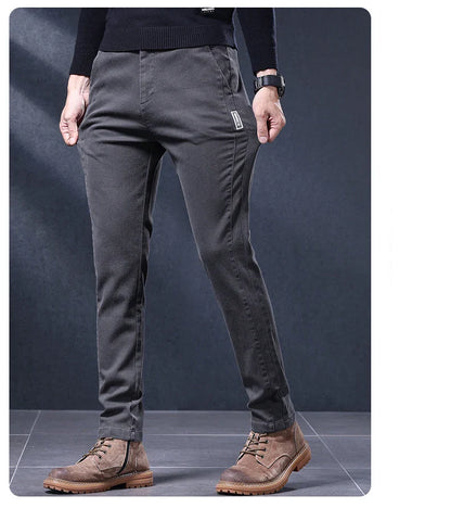 Classic Slim Fit Mens Casual Pants Breathable Straight Stretch Korean Business Trousers Spring Autumn New Fashion Male Clothing