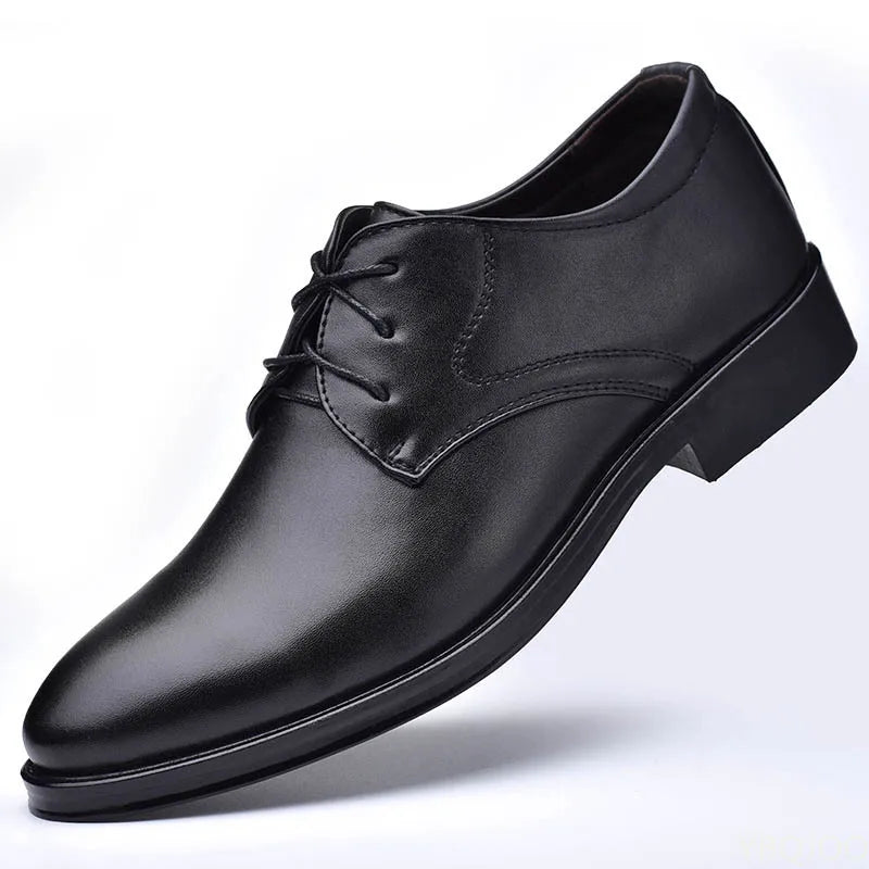 Sapatos Masculinos de Couro Sapatos Sociais Casuais que Combinam com Tudo Calçados com Amortecimento Resistentes ao Desgaste