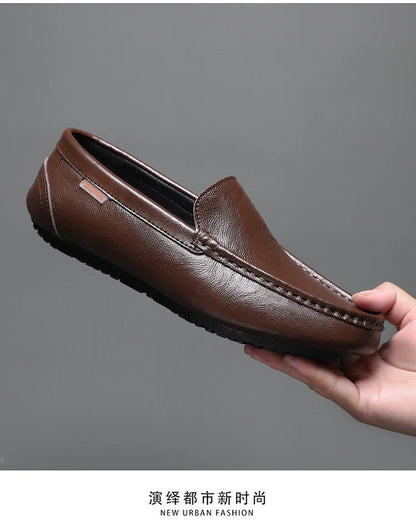 Men's Summer Breathable Summer Leather Shoes Casual Fashion Single Shoes