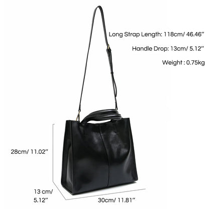 Minimalist Vintage Genuine Leather Tote Women Luxury Classic Top-handle Bag Large Capacity Cross body Shoulder Handbags Business