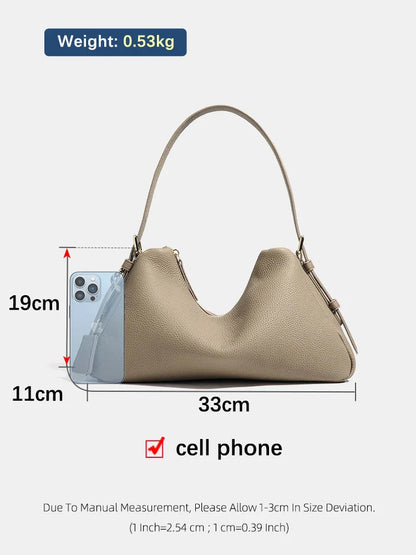 Genuine Leather Satchel Bags For Women Simple Fashion Ladies Underarm Handbag Large Capacity Shoulder Bag 2025 New