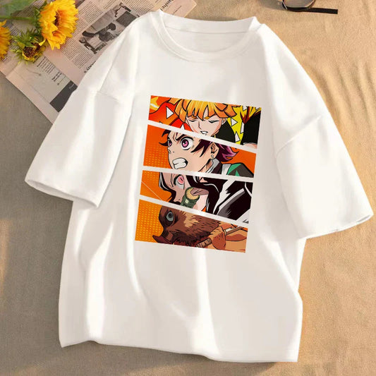 Demon Slayer Anime T-Shirt Kimetsu No Yaiba Unisex Graphic Tee Summer Short Sleeve Casual Cartoon Top Streetwear Anime Gift