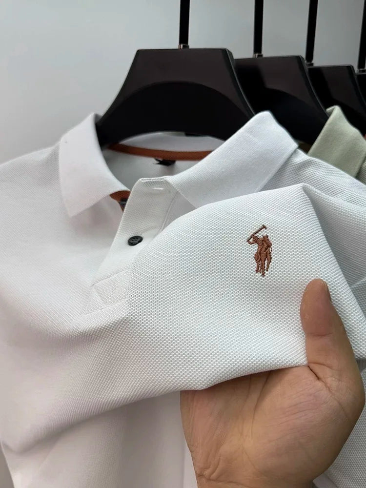 Luxury brand 100% cotton short sleeve polo shirt summer new trend Paul pony embroidery T-shirt business golf casual men's wear