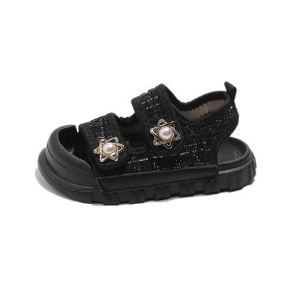 2025 Summer New Children Sandals Girls Elegant Princess Style Sandals Baby Anti-kick Foot Protection Sandals