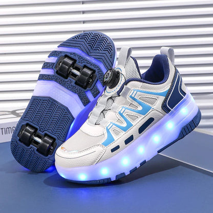 Children's And Teenage Roller Skates - Fashionable Upgraded Edition with Enhanced Stability - Detachable Dual-Use Sports Shoe