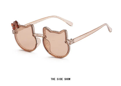 Kids Sunglasses Girls Boys Shiny Bowknot Sun Glasses Lovely Cat Children Eyewear Fashion Gradient Eyeglasses UV400