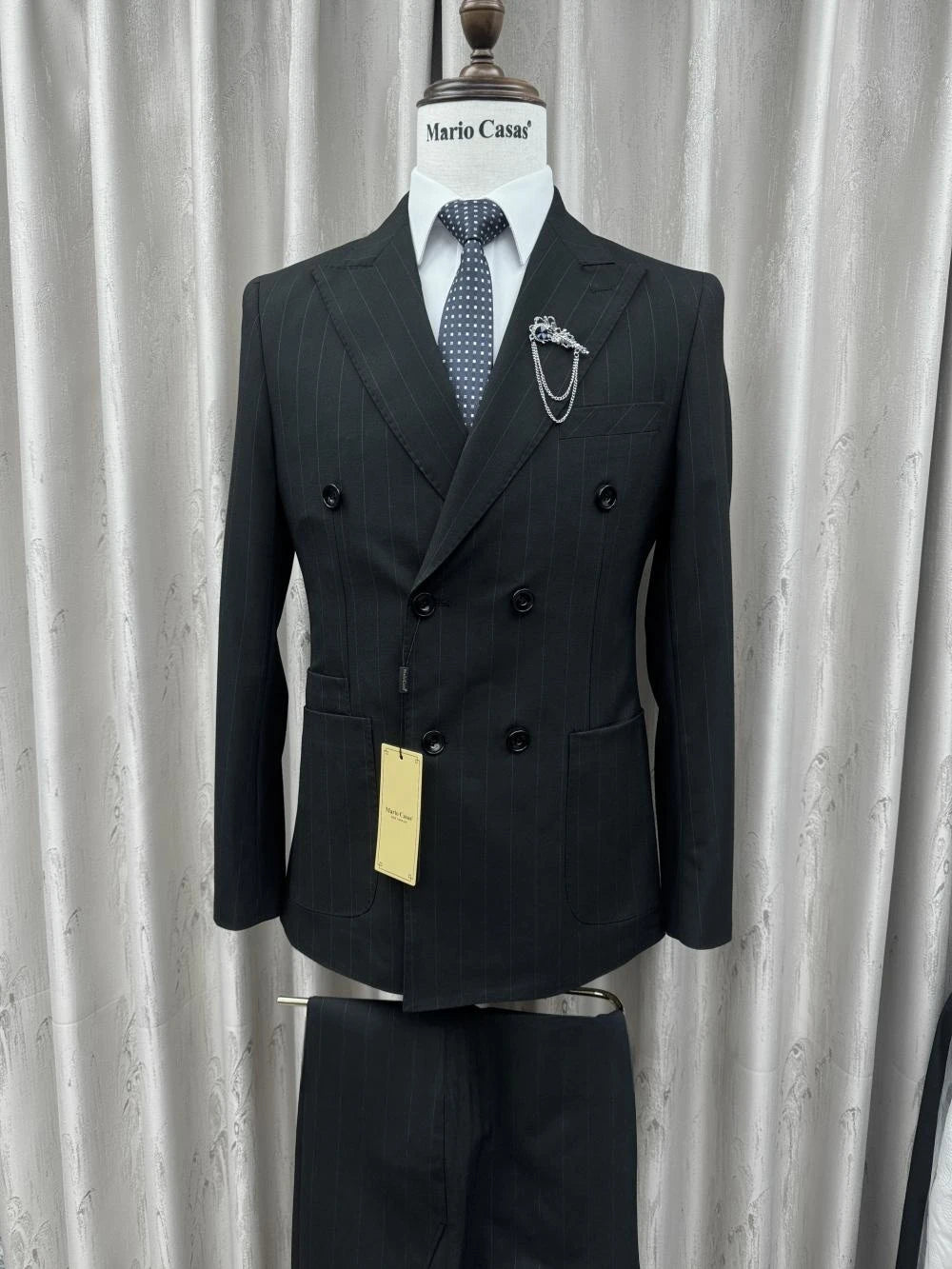 2026 New Striped Suit Set 2 Pieces For Men Wedding Groom Sets S-3XL Handsome Elegant Men's Double Breasted Suits Party Prom Wear