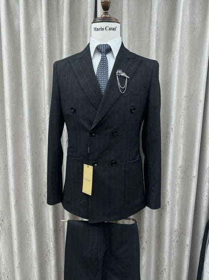 2026 New Striped Suit Set 2 Pieces For Men Wedding Groom Sets S-3XL Handsome Elegant Men's Double Breasted Suits Party Prom Wear