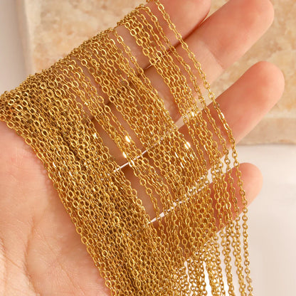 Stainless Steel Chains Necklace Woman 10pcs/lot Bulk Wholesale DIY Rolo 2mm Chain No Fade Choker For Jewelry Making