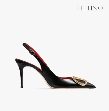 Fahion Slingback Black Comfortable Women Summer Shoes Very High Heel Sandals 2025 Trend for Wedding Party Dress