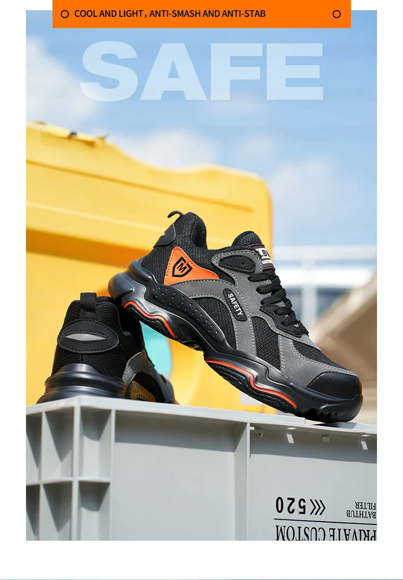 Lightweight Safety Shoes Men Work Shoes Steel Toe Cap Working Boots Sneakers Man Anti Puncture Breathable Sport Work Footwear