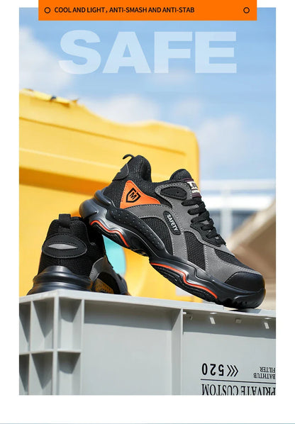 Lightweight Safety Shoes Men Work Shoes Steel Toe Cap Working Boots Sneakers Man Anti Puncture Breathable Sport Work Footwear