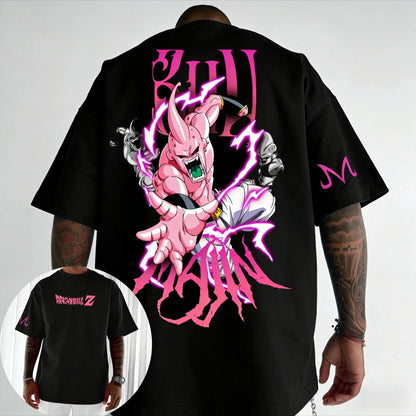 Anime T-shirt Summer New Majin Buu Co Branded Men and Women Harajuku Loose Casual Parent Child Short Sleeve