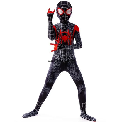 Anime Superhero  Costume Miles Morales Cosplay Zentai Bodysuit  Halloween Costumes Kids Superhero Costumes Movie Characters