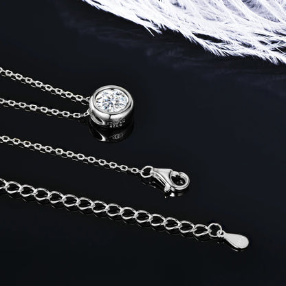 Real 3ctw. D Color Moissanite Jewelry Set 925 Silver 18k Gold Plated Pendant Necklace Stud Earrings Set for Women Men Gift