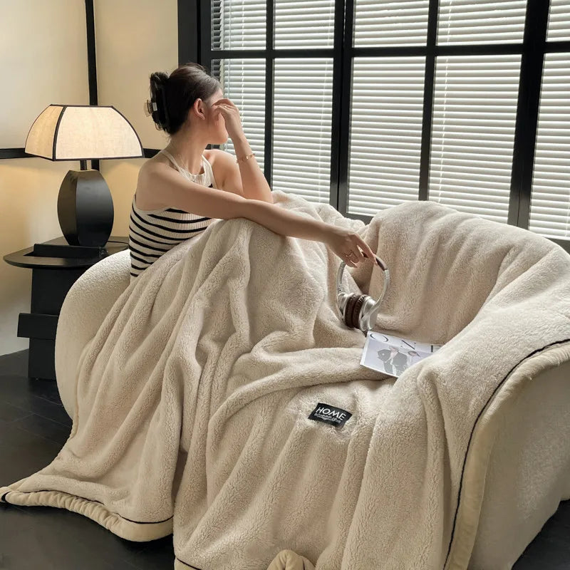 2025 New Comfortable Cotton Velvet Thickened Warm Coral Velvet Blanket Milk Velvet Long Velvet Light Luxury Blanket