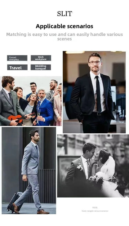 Suits Men's Fashionable Formal Tailored Solid-color Dance Singer Trend Host Casual Wedding Banquet Dress Star Performance Suit