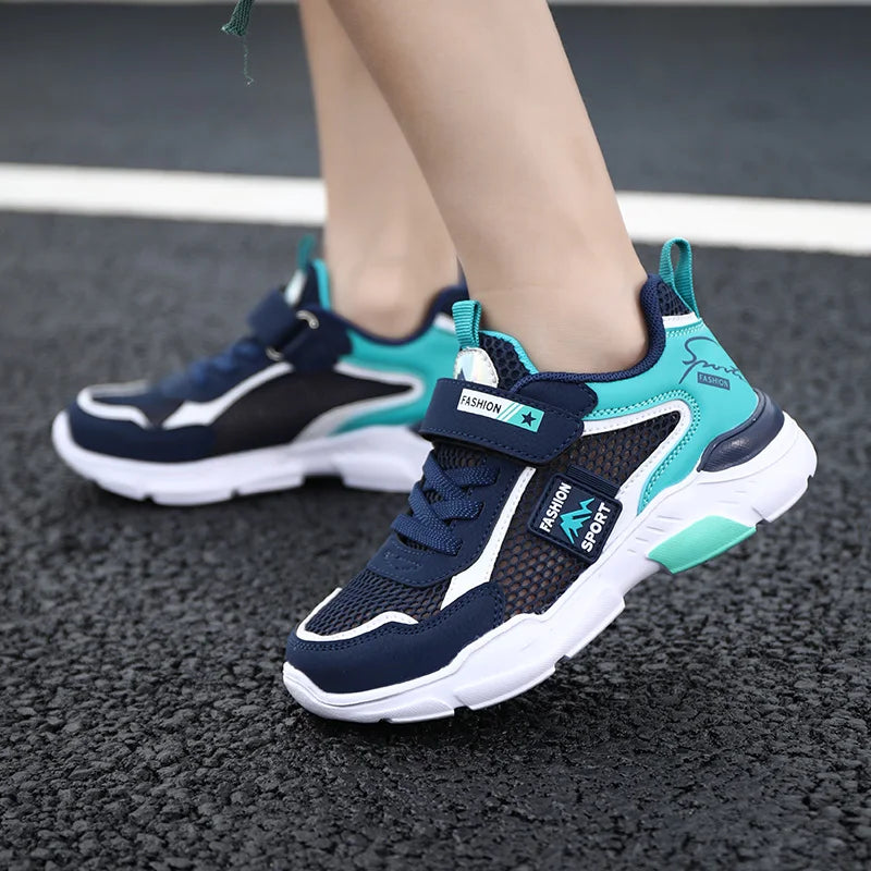 Kids Fashion Mesh Running Shoes Youngsters Teens Casual Walking Students Sneakers Breathable Soft Children Outdoor Sports Tennis
