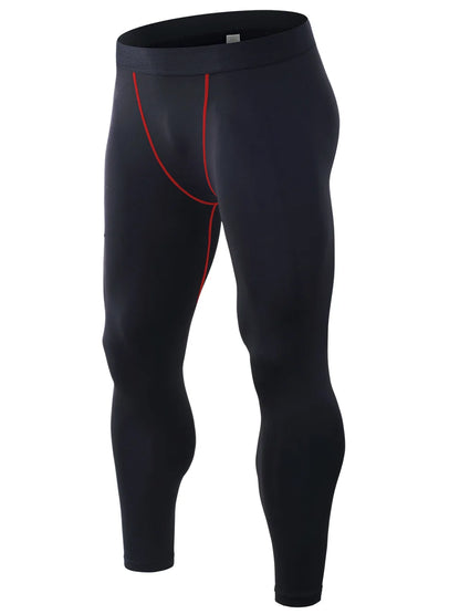 Men's compression sports pants fast drying fitness sports pants running tight pants training tight pants black red gray line