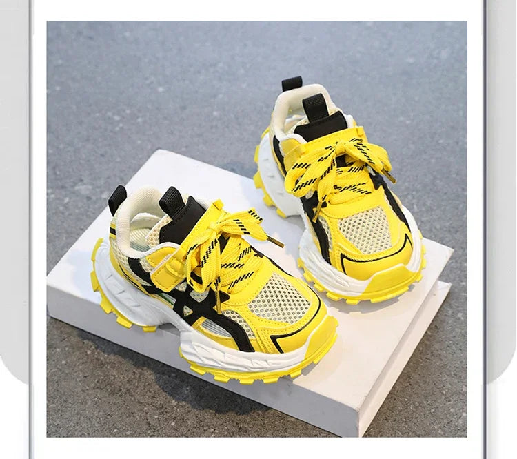 Fashion Kids Soft Chunky Running Sports Shoes Children's Sneakers Boy Spring Summer Mesh Girls School Causal Basketball Shoes