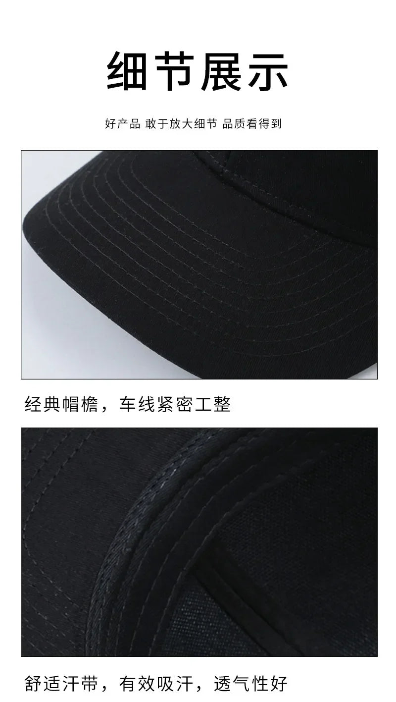 Custom embroidered logo hat Men's and women's mesh cap cotton baseball cap design DIY picture printing logo hat Summer sun hat