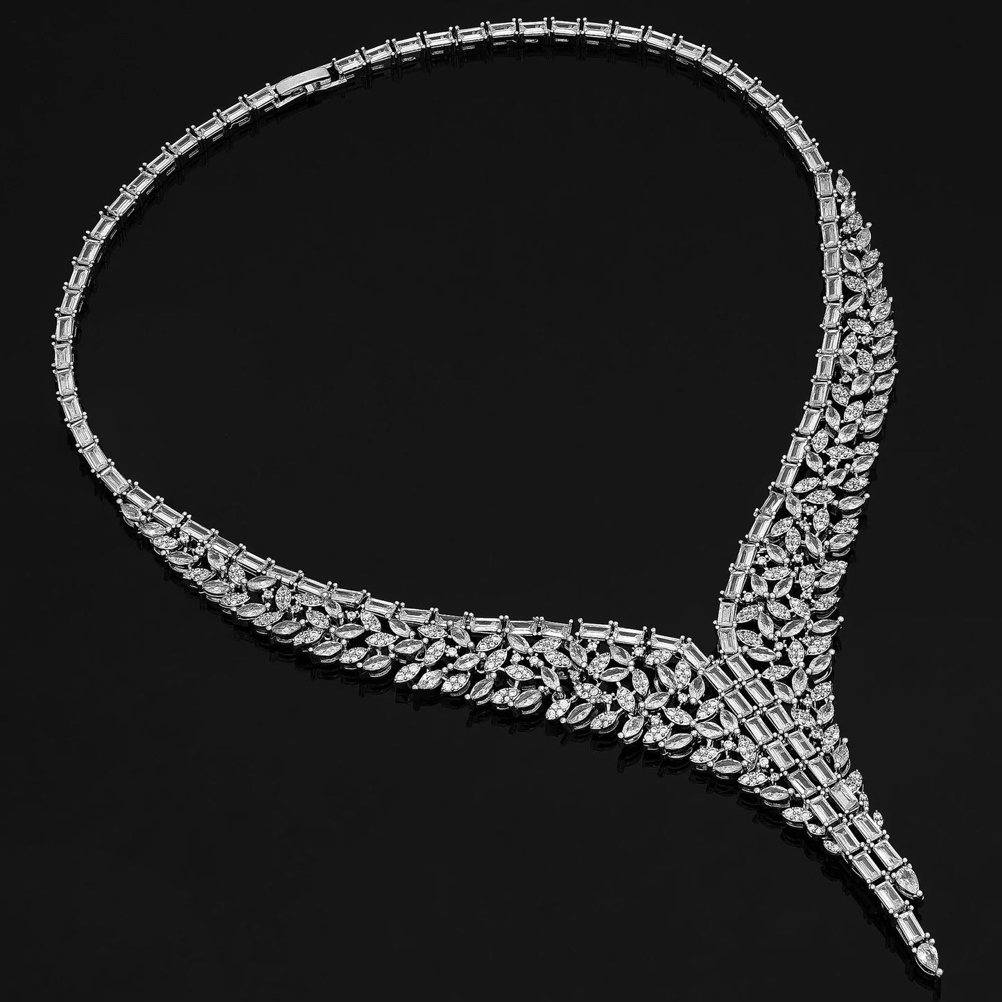 4 Piece Bridal Zirconia Full Jewelry Set for Women Party Luxury CZ Crystal Wedding Necklace