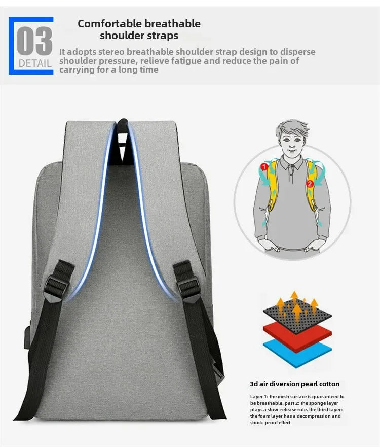 New Anti-theft USB Waterproof Hard Case Travel Smart Laptop Motorcycle Backpack Man EVA Fashion Business Men's Shell Backpack