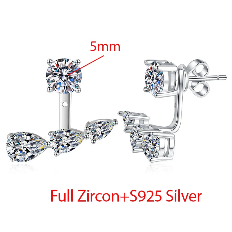 5mm Moissanite Earrings 100% 925 Sterling Silver adjustable Earrings For Women Party Fine Jewelry wholesale