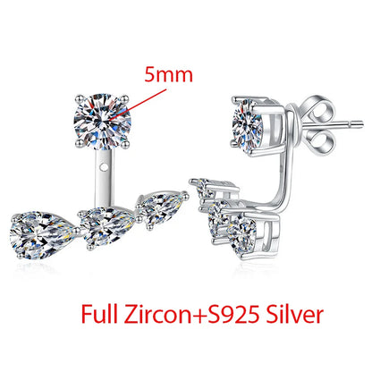 5mm Moissanite Earrings 100% 925 Sterling Silver adjustable Earrings For Women Party Fine Jewelry wholesale