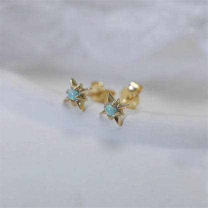 925 Sterling Silver White Zircon Opal Earrings For Women Girl Wedding Engagement Jewelry Delicate Ear Buckle jewelry