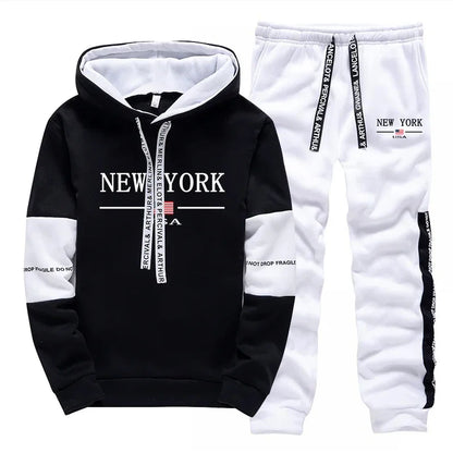 Quality Mens Tracksuit Casual Print Sweatshirts Sports Jogging Mens Clothing Autumn Winter Sportswear Single Piece Hoodie Pants