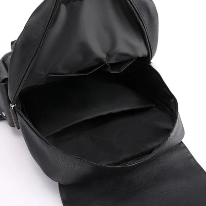 2023 Men Backpack PU Leather Bagpack Large Laptop Backpacks Male Mochilas Black Schoolbag For Teenagers Boys Brown Sac A Dos