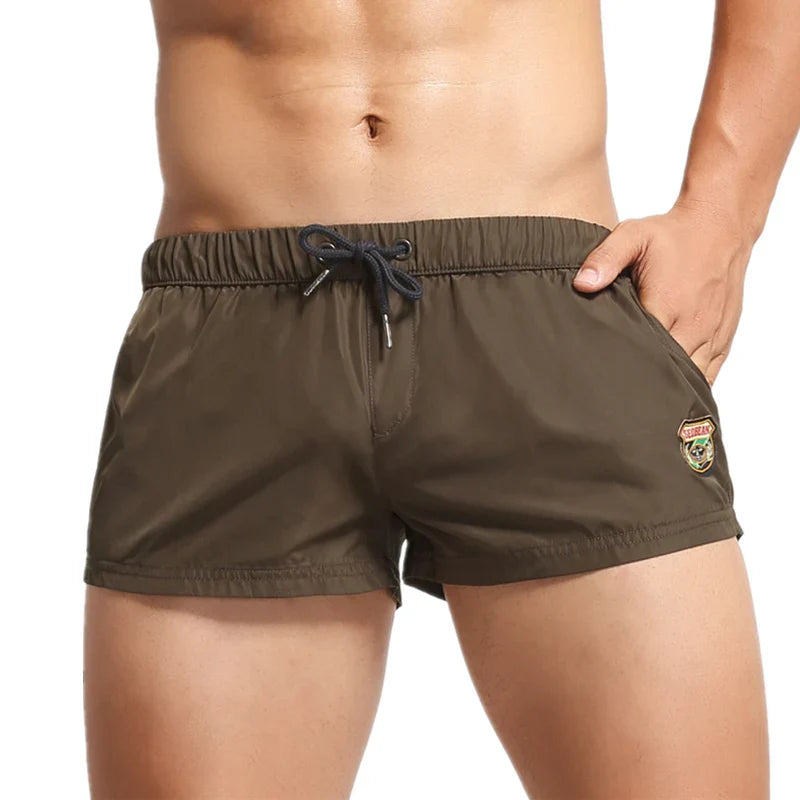 Men's Summer Beach Shorts Swimwear Trunks Board Short Pants Male Gym Shorts Swim Surf Fitness Quick Dry Shorts
