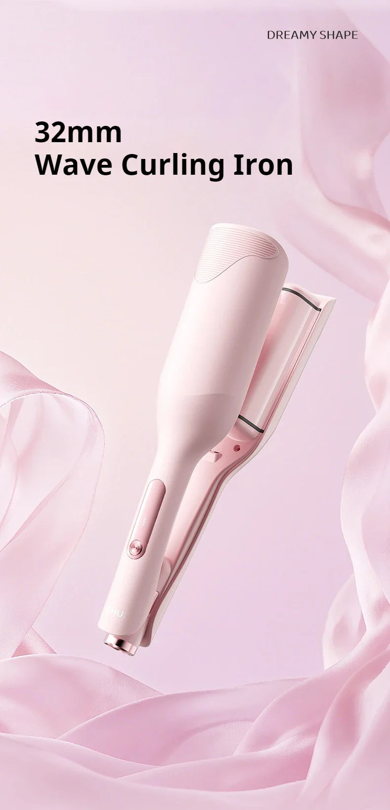 Hair Curling Iron Wand Ceramic Ionic Styling Tool for Wavy Hair Care Salon Quality 32mm Curling Iron Large Wave