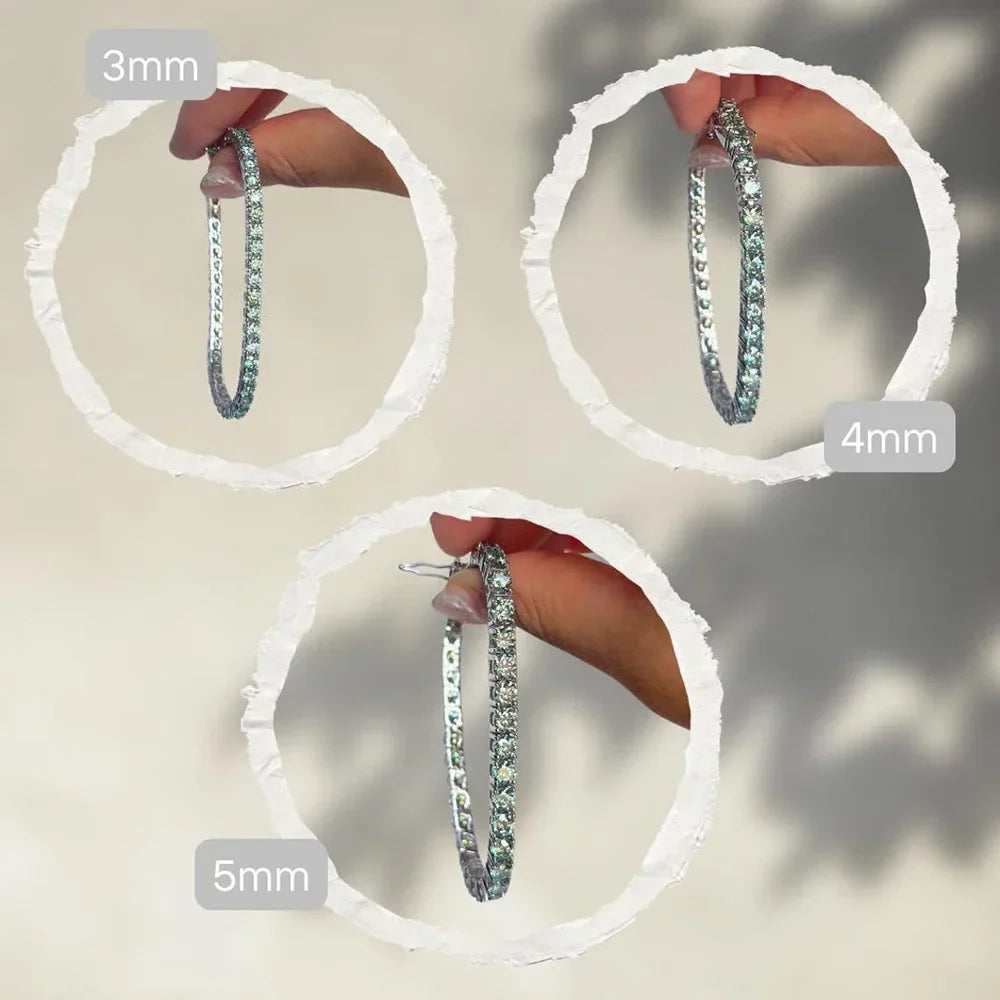 Certified Green Moissanite Tennis Bracelet for Women 925 Silver Plated 18K Gold 3/4/5/6.5mm Diamond Bracelets Fine Jewelry