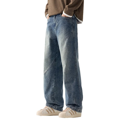 Men's Trendy Jeans All-Season Cotton Blend Straight-Leg Pants - Fashionable Minimalist Versatile Casual Denim Trousers M-4XL