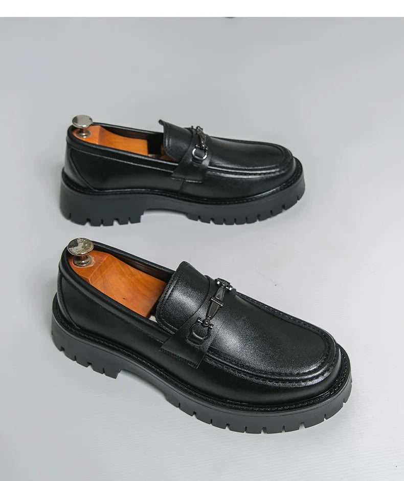 Trend Platform Casual Business Leather Shoes Men Formal Office Social Leather Loafers Male Derby Shoes Men's Dress Shoes
