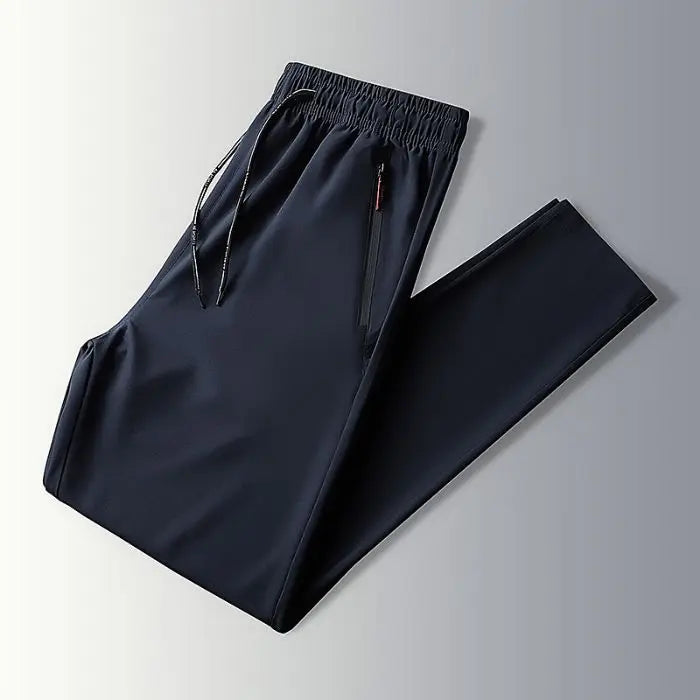 2026 Spring/Summer Men's Ice Silk Quick Drying Casual Pants Slim Fit Korean Ice Silk Sports Pants Quick Drying Breathable