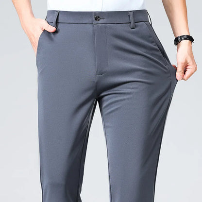 Mens Black Slim Fit Stretch Dress Pants Professional Office Trousers
