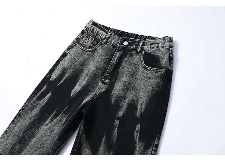 Autumn Men's Baggy Wide Leg Men's Jeans High Street Style Dyed Denim Casual Straight Neutral Wind Baggy Jeans Fashion Versatile