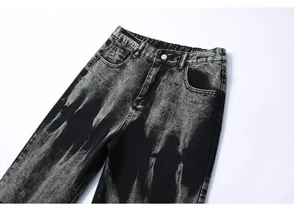 Autumn Men's Baggy Wide Leg Men's Jeans High Street Style Dyed Denim Casual Straight Neutral Wind Baggy Jeans Fashion Versatile