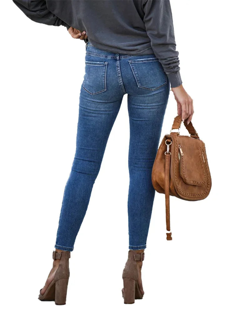 Women Comfortable Casual Skinny Denim Pants