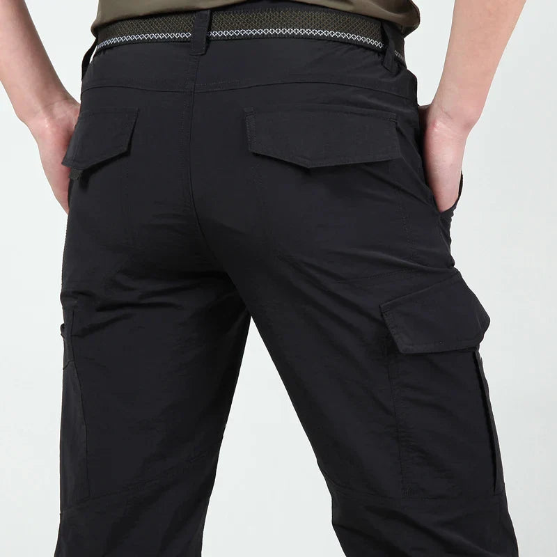 Summer Quick Dry Pants Men Tactical Cargo Trousers Outdoor Work Waterproof Cargo Trousers Multi-pocket Wear-Resistant Train Pant