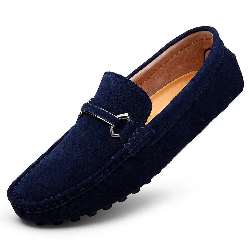 Genuine Leather Men Casual Shoes High Quality Suede Slip on Man Loafers Flats Soft Non Slip Mens Driving Shoes Size 38-46