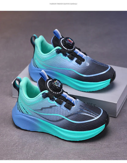 Outdoor Lace-up Boys Girls Knit Jogging Shoes Gym Sneakers Children‘s Basketball Shoes Non-slip Breathable Sports Training Shoes