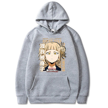 My Hero Academia Kawaii Himiko Toga Women Hoodies Printed Aesthetics Head Poster Manga Harajuku Anime Printed Hooded Sweatshirts