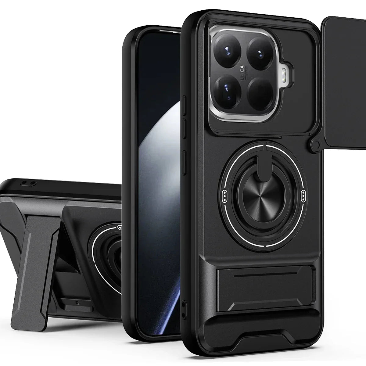 15T/15T Pro Armor Case For Xiaomi 15T Pro Case Shockproof Slide Lens Protector Phone Cover For Xiaomi 15T Case Fundas With Ring