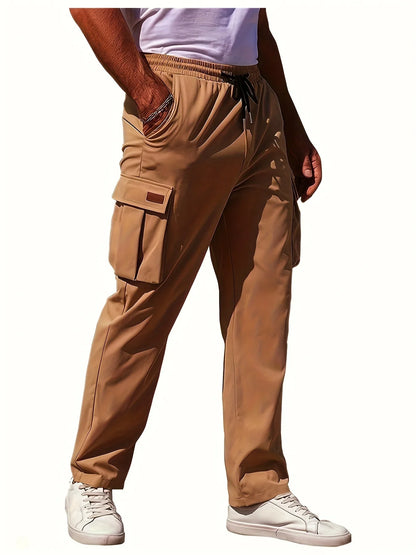 Also limited to men's multi pocket workwear pants, men's summer thin style new trendy American high street straight leg wide leg